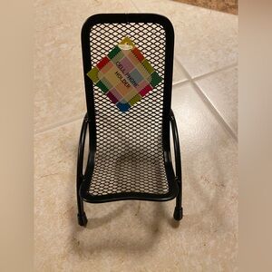 New Black Metal Mesh Chair Cell Phone Holder!